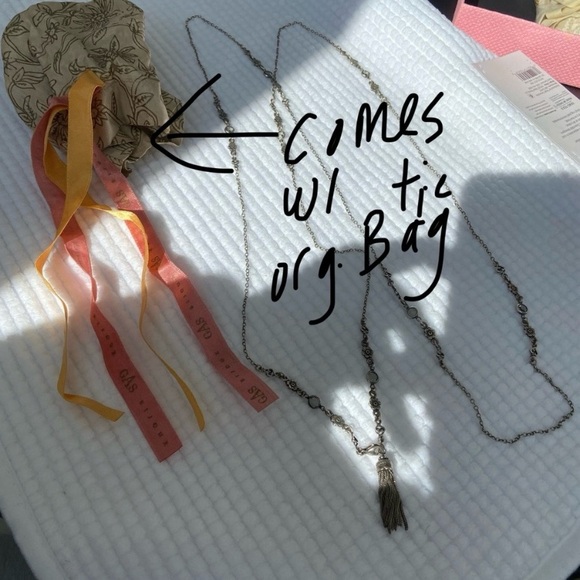 Gas Bijoux - Silver Chain Tassel Wrap Necklace - Long Wrap 2-3x Layer Like New - Picture 13 of 13